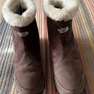 The North Face Chocolate and Ivory Winter Boots